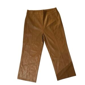 Bagatelle Collection brown wide leg pleather Pants